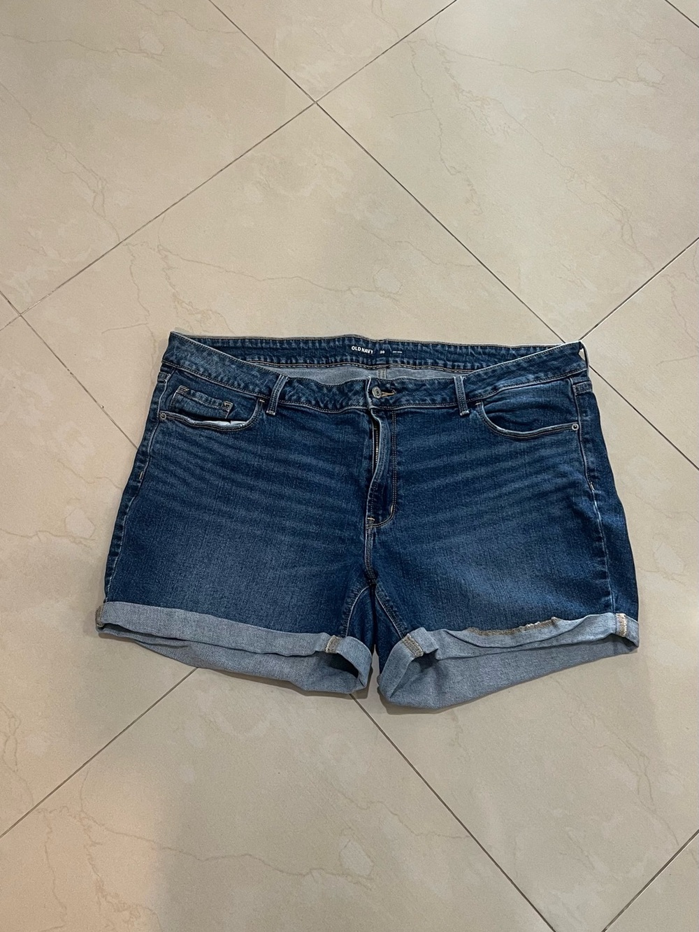 Old Navy Dark Blue Rolled-Hem Denim Shorts